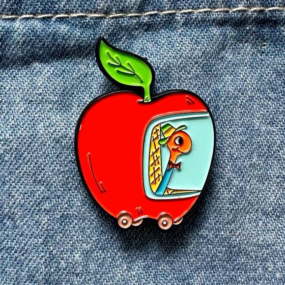 Lowly Worm Enamel Pin - Picture 3 of 5